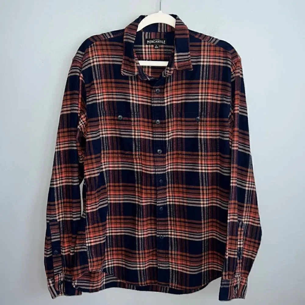 J Crew Men’s L flannel shirt Fall Cozy Autumn casual